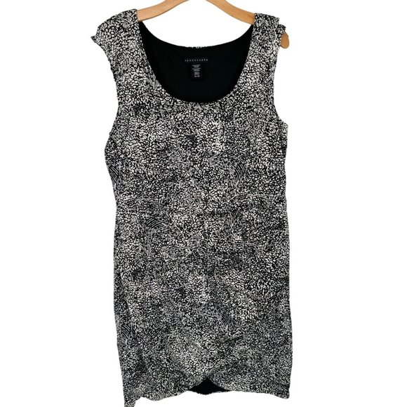 Apostrophe Womens Black White Patterned Sleeveless knit Dress Size XL lined - Picture 1 of 11